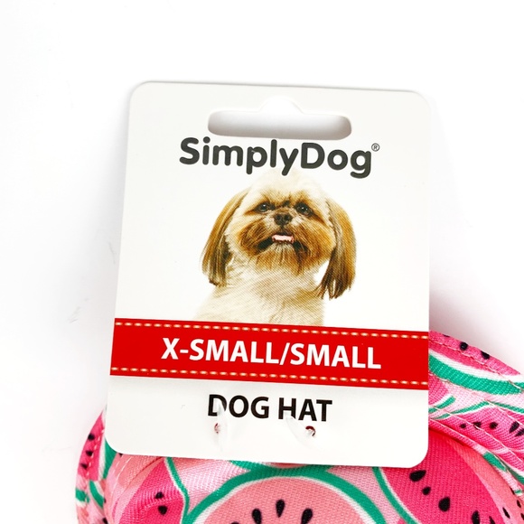 SimplyDog Sun Hat XS/S Small Dogs Cat Watermelon Costume Summer Doggie Cute Pink - Picture 6 of 8